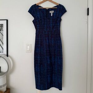 ERDEM Navy Blue Midi Dress